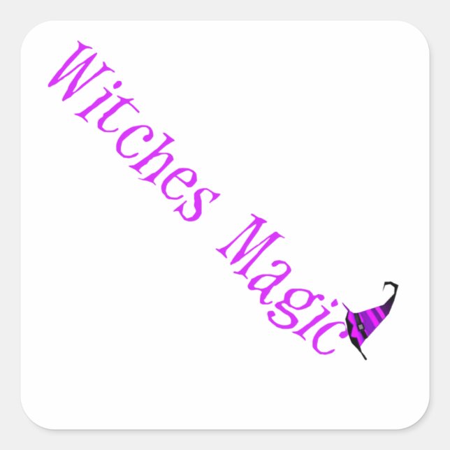 Adesivo Quadrado Chapéu Mágico das Bruxas (Frente)