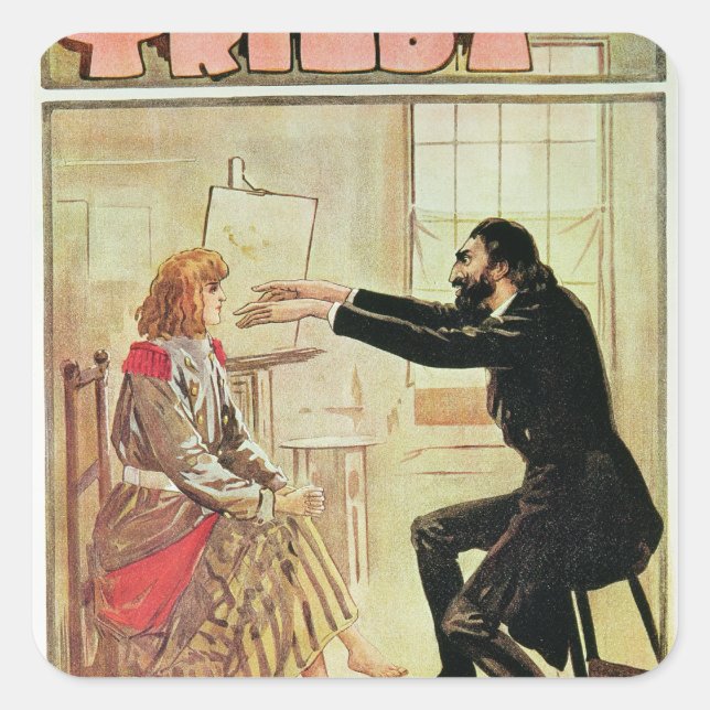 Adesivo Quadrado Chapéu mole hypnotised por Svengali (Frente)