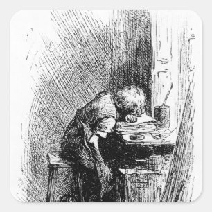 Adesivo Quadrado Charles Dickens na fábrica enegrecendo