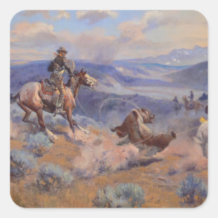 Adesivo Quadrado Charles Marion Russell - Loops E Swift Hors