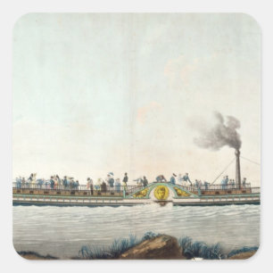 Adesivo Quadrado Charles-Philippe, o primeiro barco a vapor
