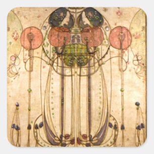 Adesivo Quadrado Charles Rennie Mackintosh The Wassail