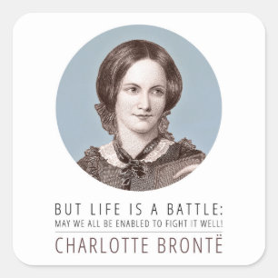 Adesivo Quadrado Charlotte Bronte Retrato e Cotação
