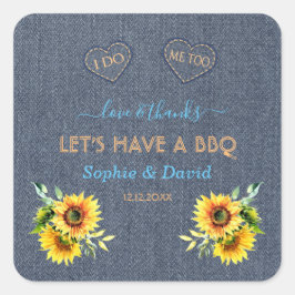 Adesivo Quadrado Charm Sunflower Old Denim Blue Western I