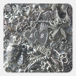 Adesivo Quadrado Charmes cardíacos