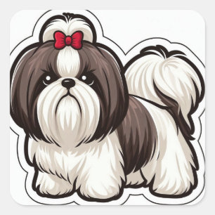 Adesivo Quadrado Charming Shih Tzu Sticker