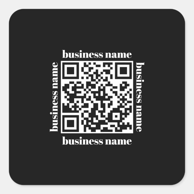 Adesivo Quadrado Chaveiro de negócios com código QR minimalista eco (Frente)