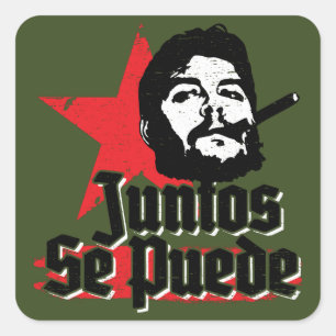 Adesivo Quadrado Che Guevara Citação Revolucionária Juntos Se Puede