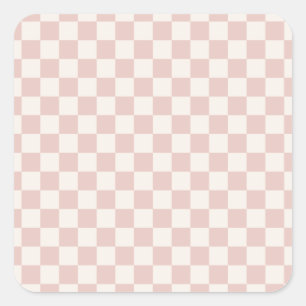 Adesivo Quadrado Check Pale Beige Checkered Pattern Board