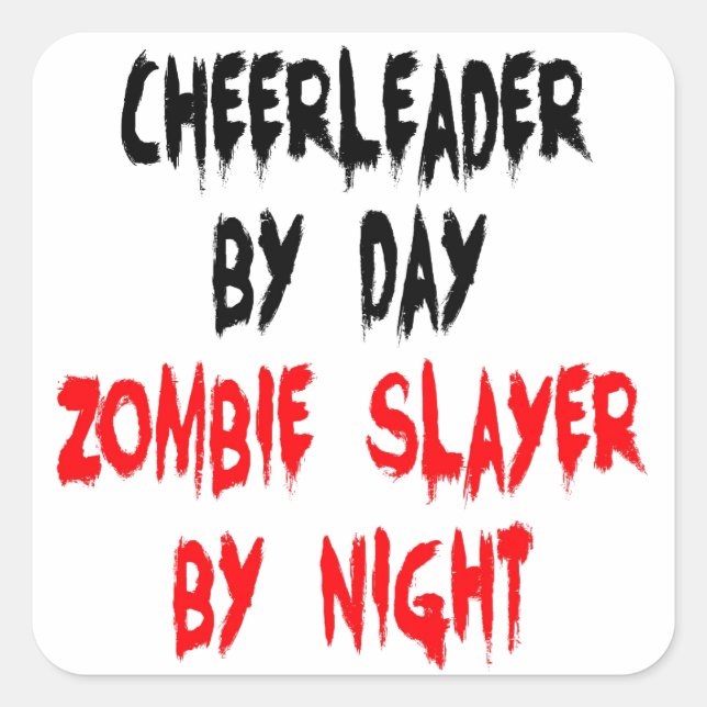 Adesivo Quadrado Cheerleader Zombie Slayer (Frente)