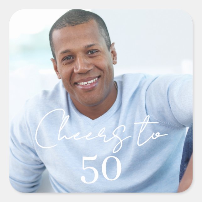 Adesivo Quadrado Cheers photo birthday party (Frente)