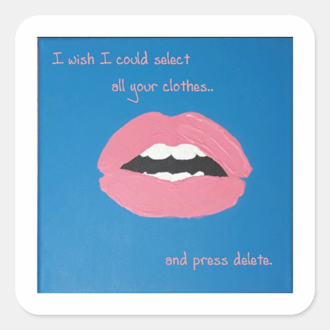 Adesivo Quadrado Cheesy Lines for Valentine's (Frente)