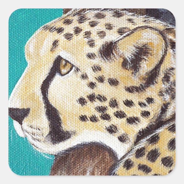 Adesivo Quadrado Cheetah Painting (Frente)