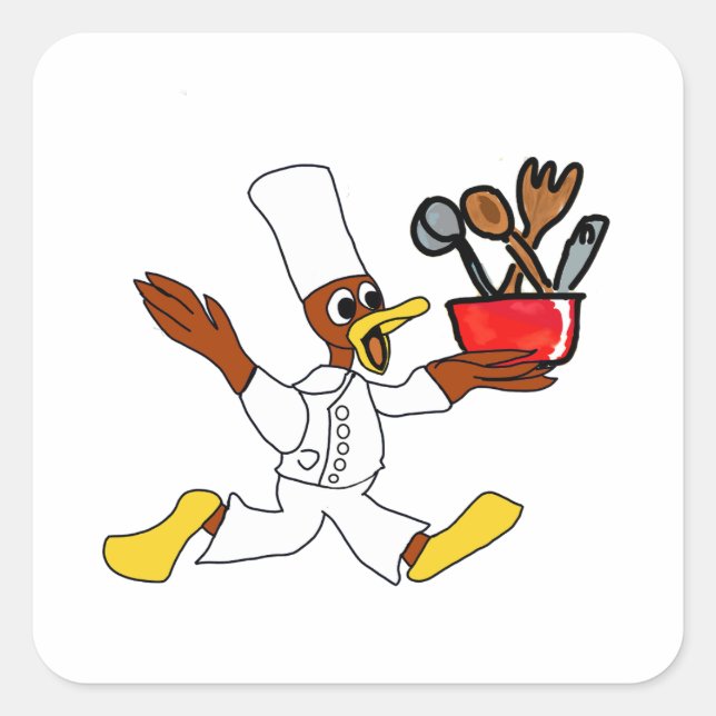 Adesivo Quadrado Chef Ducky Kazoo (Frente)