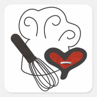 Adesivo Quadrado Chef que cozinhar amor