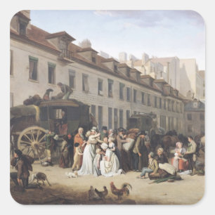 Adesivo Quadrado Chegada de uma nave no terminal