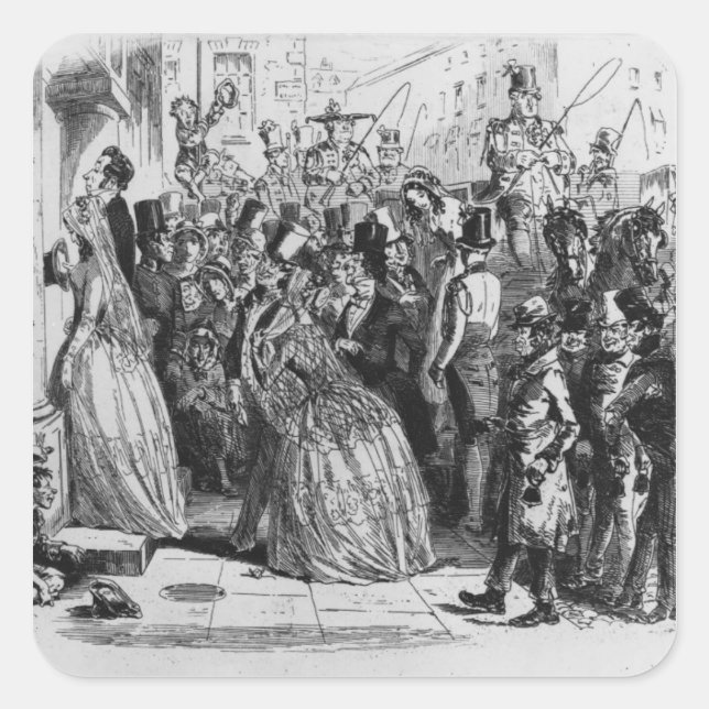 Adesivo Quadrado Chegando em casa da igreja (Frente)