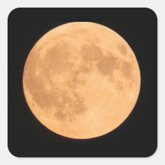 Adesivo Quadrado Cheio de cor laranja, lua de halloween