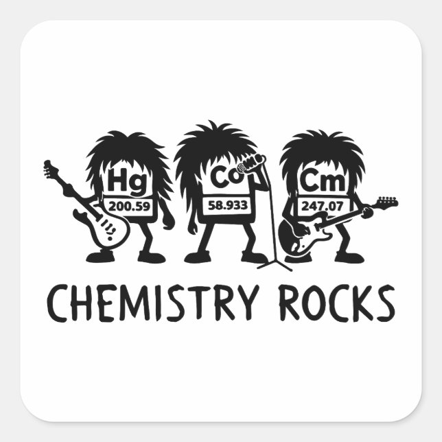 Adesivo Quadrado Chemistry Rocks Science Rock Band (Frente)