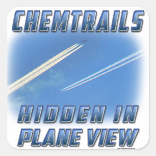 Adesivo Quadrado Chemtrails na vista plana