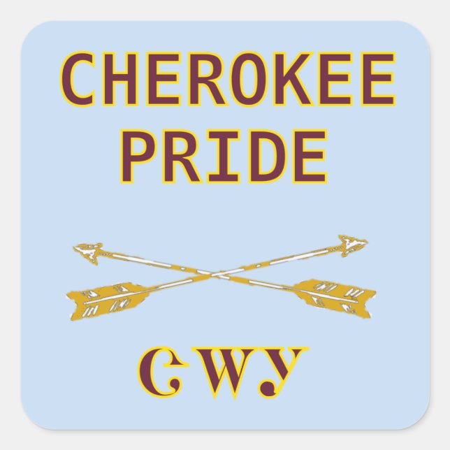 Adesivo Quadrado Cherokee Pride with Arrows Sticker (Frente)