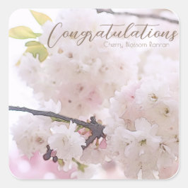 Adesivo Quadrado Cherry Blossom "Ranran" スクエアシール