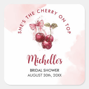 Adesivo Quadrado Cherry no Chá de panela de Verão do Coquetel do Ar