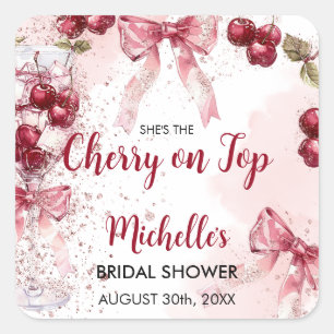 Adesivo Quadrado Cherry no Chá de panela de Verão do Coquetel do Ar