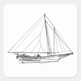 Adesivo Quadrado Chesapeake Bay Skipjack Sailboat