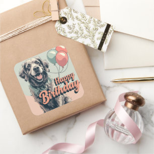 Adesivo Quadrado Chesapeake Bay Terrier Colorida