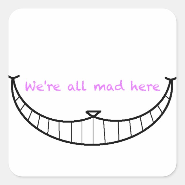Adesivo Quadrado Cheshire Cat Smile (Frente)