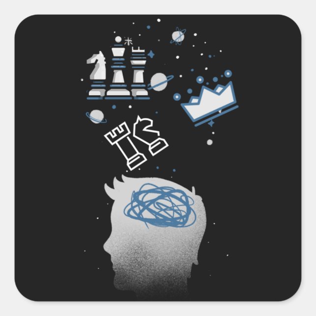 Adesivo Quadrado Chess Design (Frente)