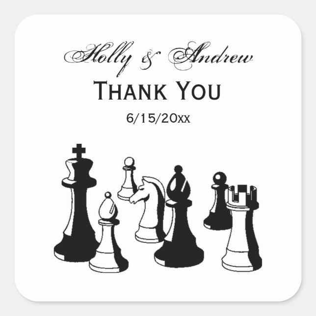 Adesivo Quadrado Chess Pieds Vintage Art nº 2 (Frente)