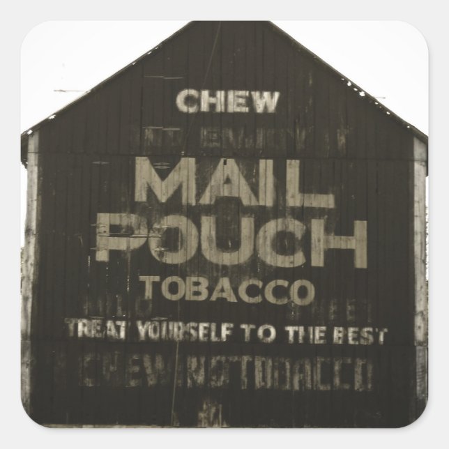 Adesivo Quadrado Chew Mail Pouch Cigarro - Fim Antiquado de Fotogra (Frente)
