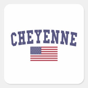Adesivo Quadrado Cheyenne US Flag