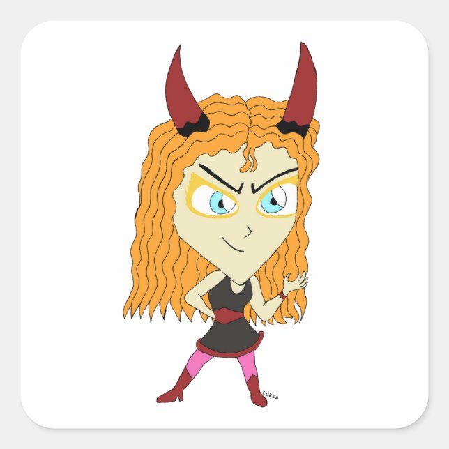 Adesivo Quadrado chibi (Frente)