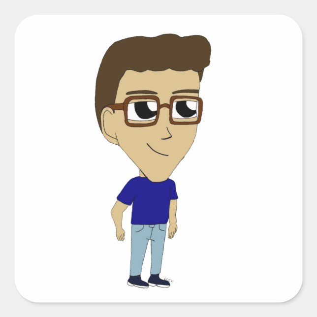 Adesivo Quadrado chibi (Frente)