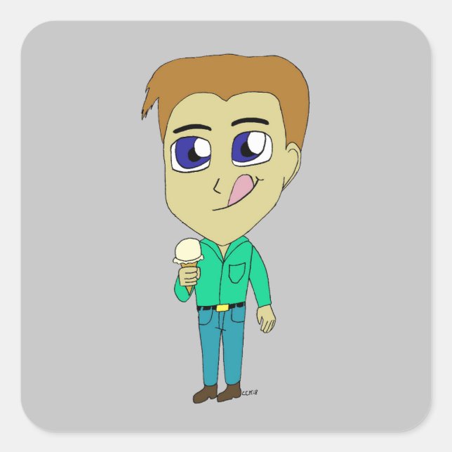 Adesivo Quadrado chibi (Frente)