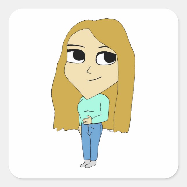 Adesivo Quadrado chibi (Frente)