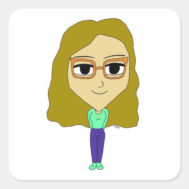 Adesivo Quadrado chibi (Frente)