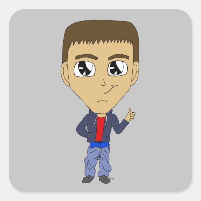 Adesivo Quadrado chibi (Frente)