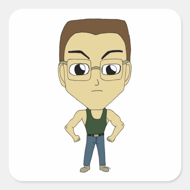 Adesivo Quadrado chibi (Frente)