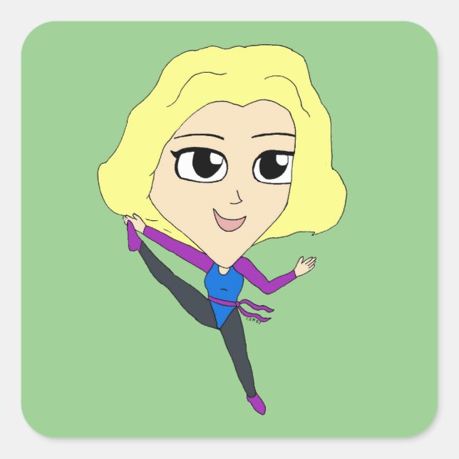 Adesivo Quadrado chibi (Frente)