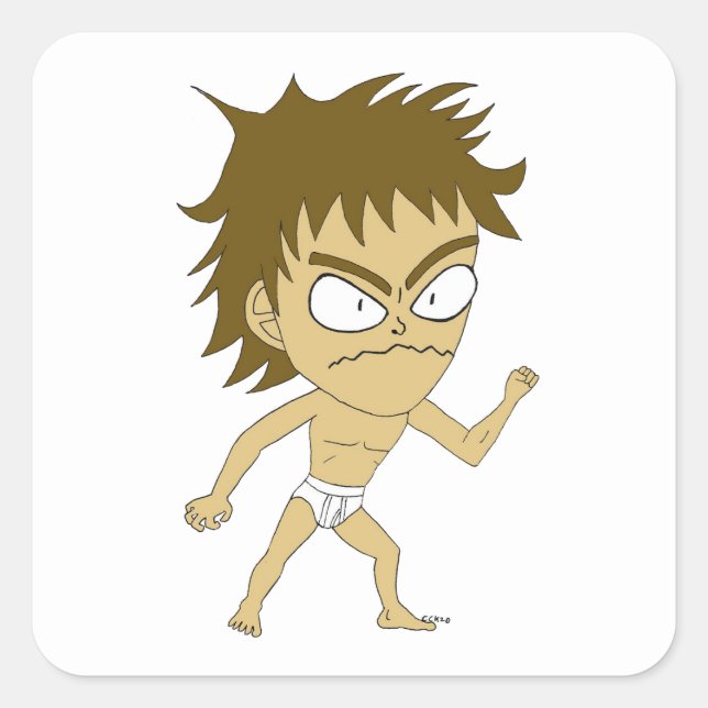 Adesivo Quadrado chibi (Frente)