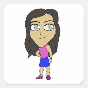 Adesivo Quadrado chibi