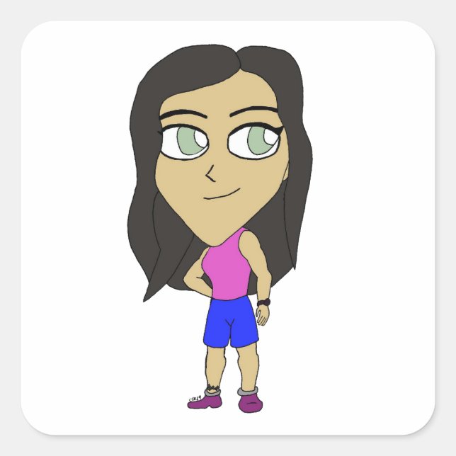 Adesivo Quadrado chibi (Frente)