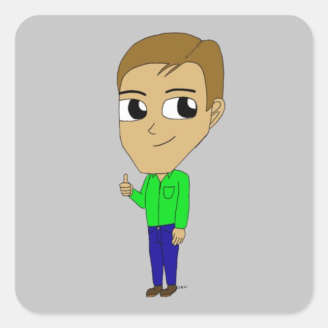 Adesivo Quadrado chibi (Frente)