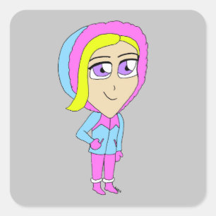 Adesivo Quadrado chibi