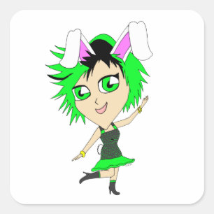 Adesivo Quadrado chibi bunnygirl