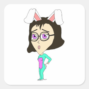 Adesivo Quadrado chibi bunnygirl